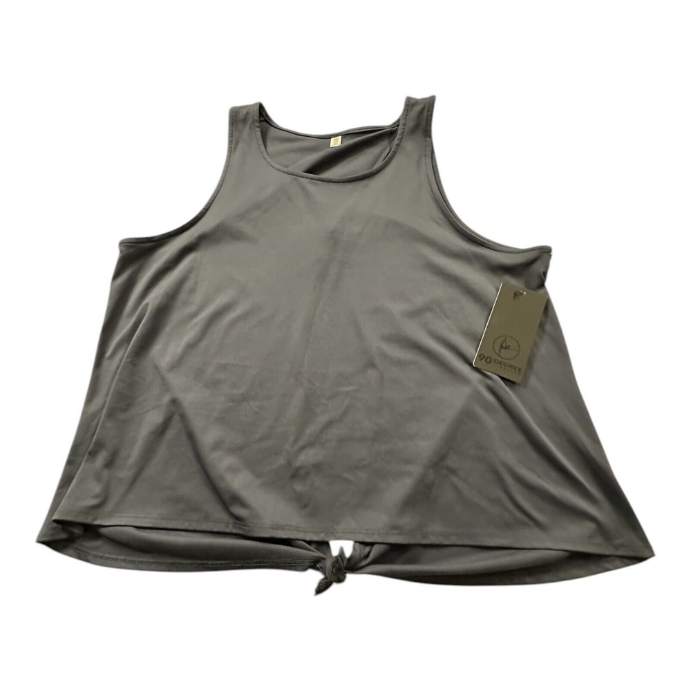 90 Degree By Reflex Women's Tank Large Sleeveless Cross Front Crop Top Black NWT